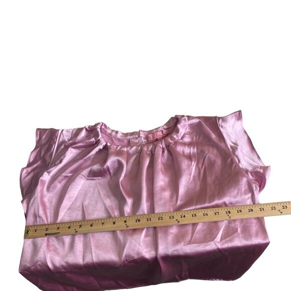 Eva Franco Cara Button Back Satin Top Rosewater Gathered Neck Women’s Large New - Picture 5 of 11